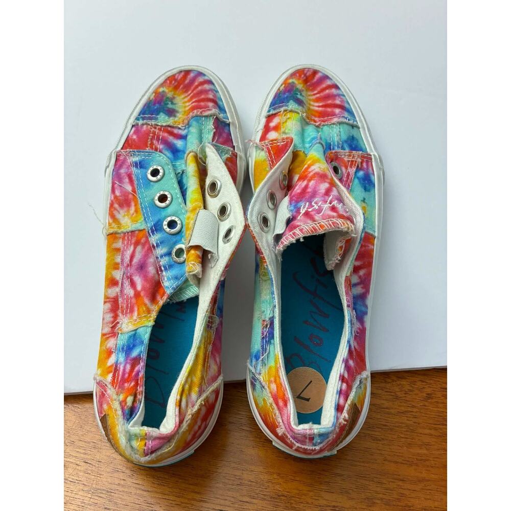 Blowfish Malibu Tie Dye Slip On‎ Sneakers Womens 7 Canvas Casual Shoes